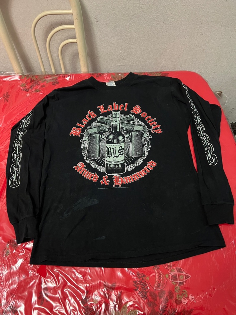 Vintage 2005 Black Label Society Long Sleeve Concert Tour Shirt Sz Medium